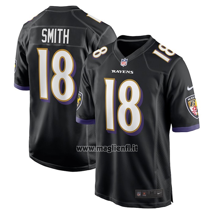 Maglia NFL Game Baltimore Ravens Roquan Smith Alternato Nero